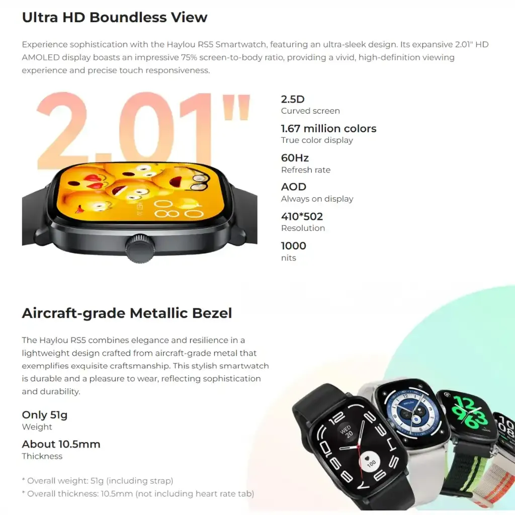 Haylou RS5 BT Calling Smartwatch in Bangladesh