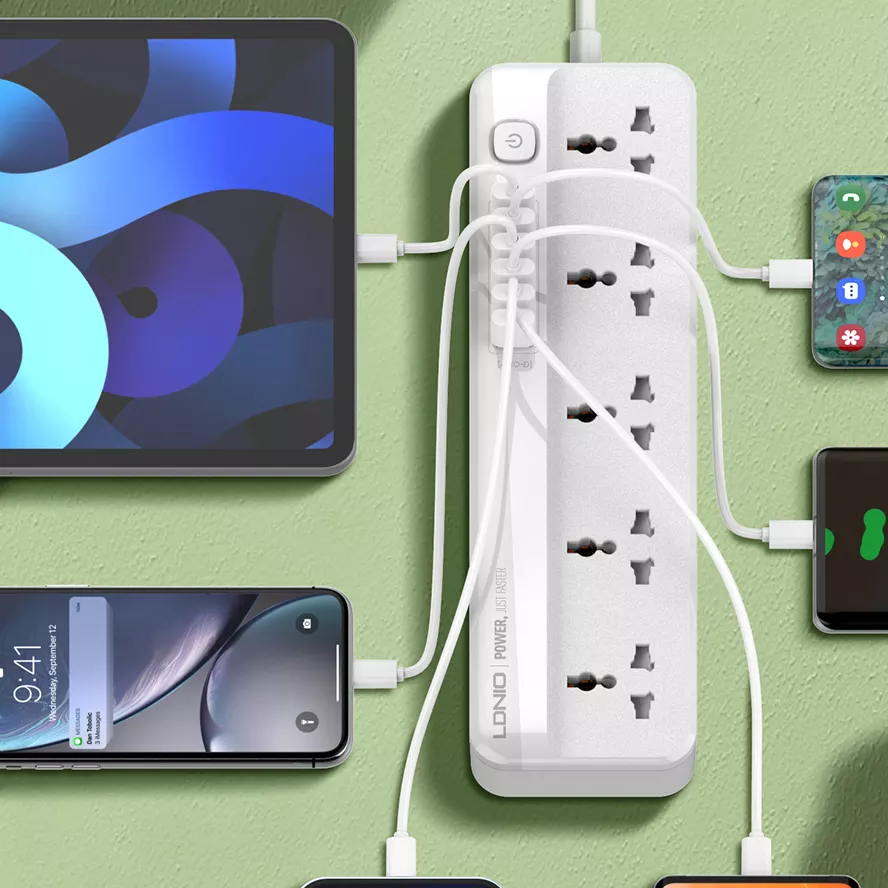 LDNIO SC5614 Power Strip 5 AC Outlets and 6 USB Charging Ports