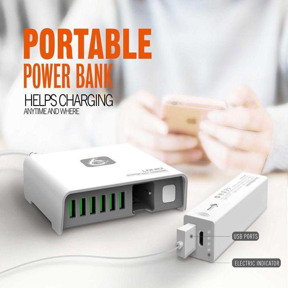 LDNIO A6802 40W 6 USB Ports USB Charger