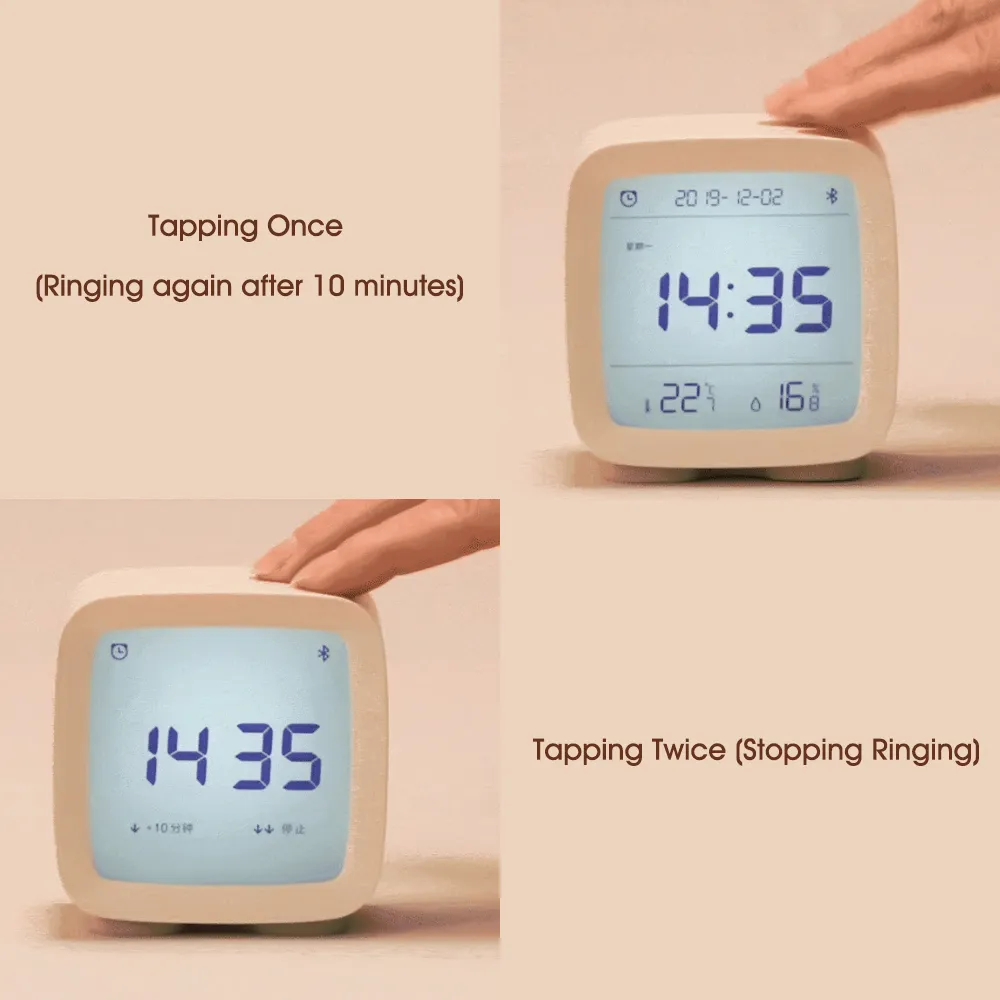 Xiaomi Qingping 3 in 1 Bluetooth Alarm Clock Tapping Once Ringing Again After 10 Minutes