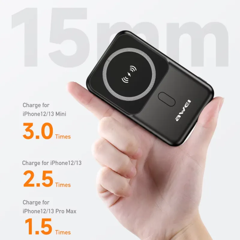 Awei P139K 10000mAh Magsafe Magnetic Power Bank with stand price bd