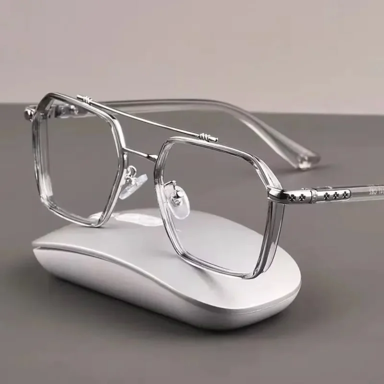 Double Bridge Square Anti-blue Light Glasses
