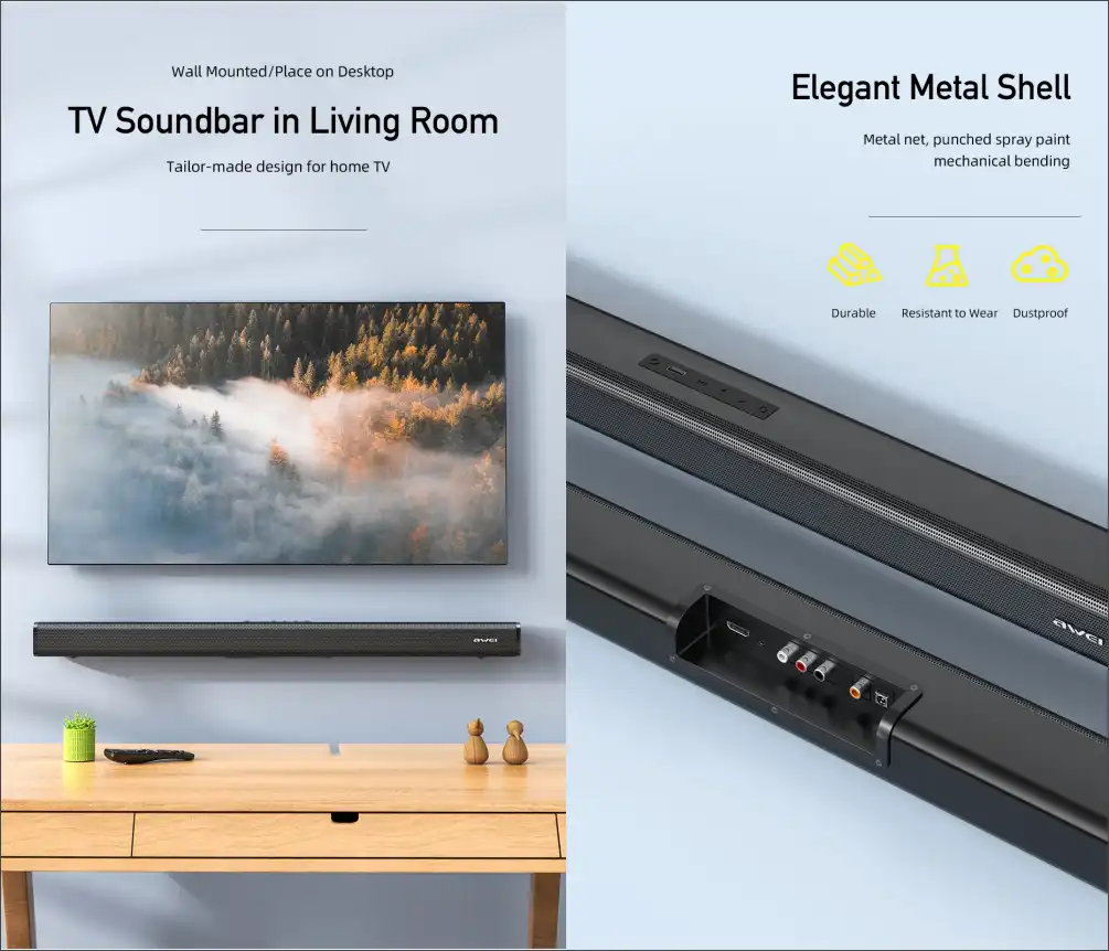 Awei Y999 50W Home Theater BT Speaker SoundBar
