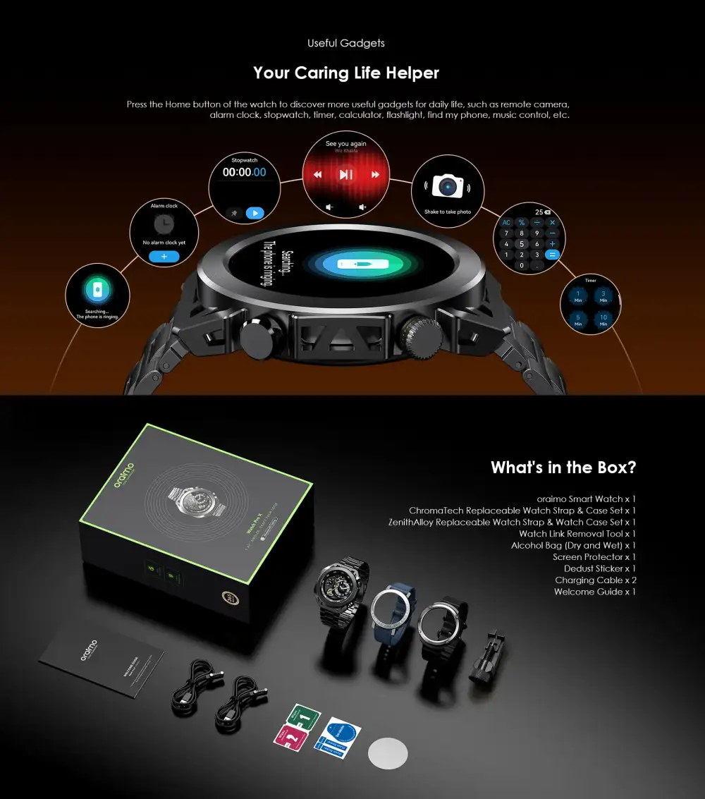 Oraimo Watch Pro X AMOLED Calling Smart Watch 