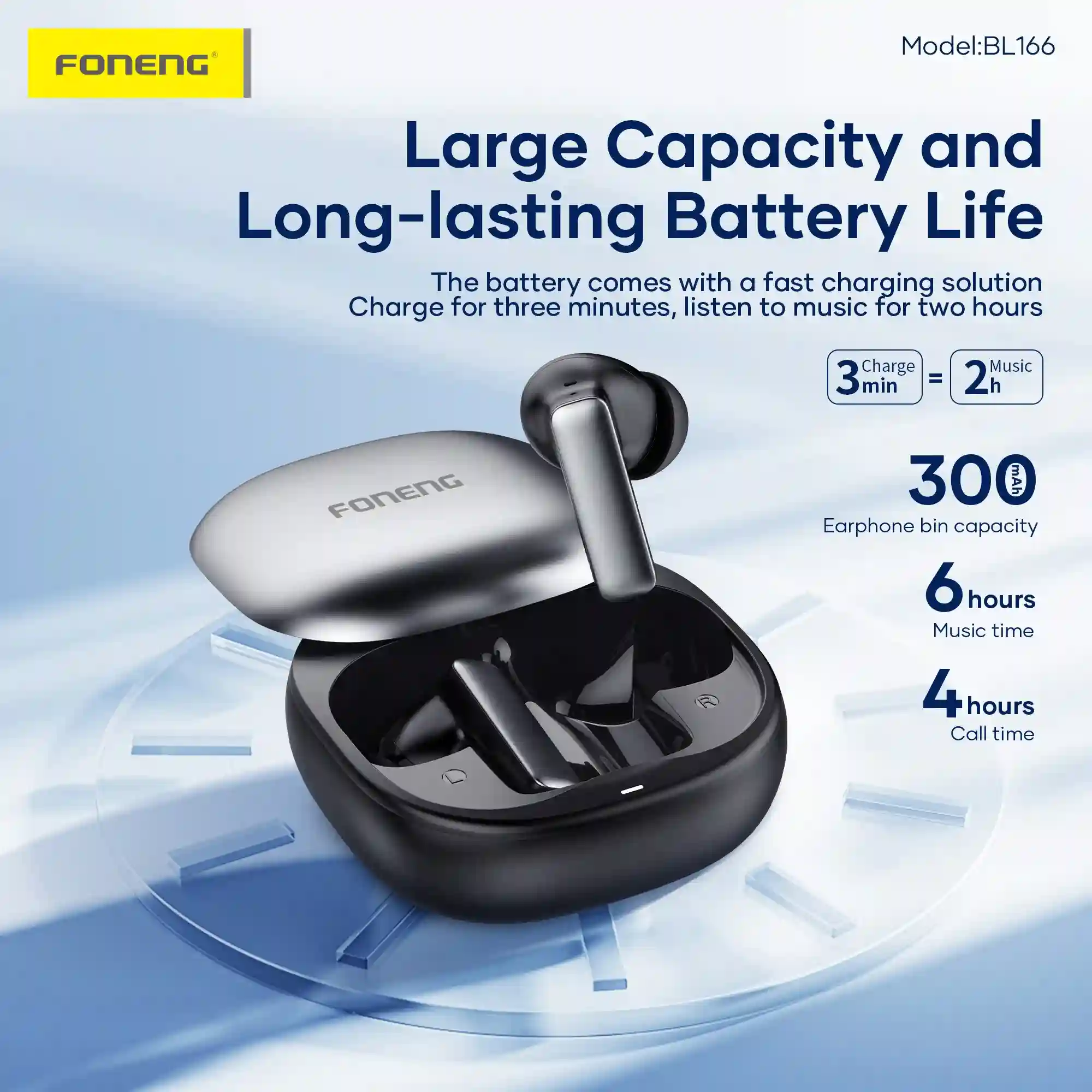 Foneng BL166 Sliding-Lid ANC True Wireless Earbuds