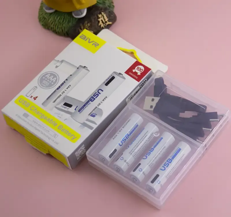 AiVR USB-C Rechargeable Batteries 4pc AAA 950 mWh