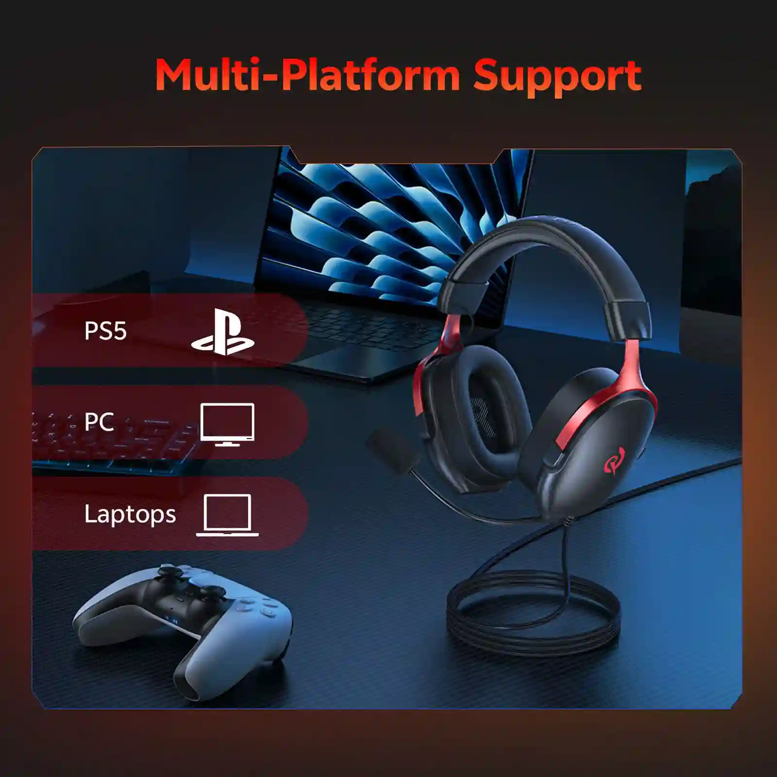 QCY Heroad VN200 Pro 7.1 USB Wired RGB Gaming Headset (QCY-H7GM)