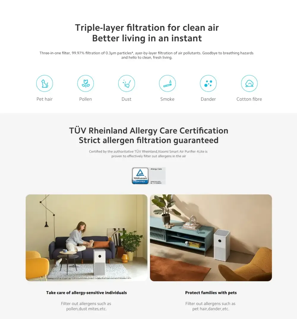 Xiaomi Smart Air Purifier 4 Lite