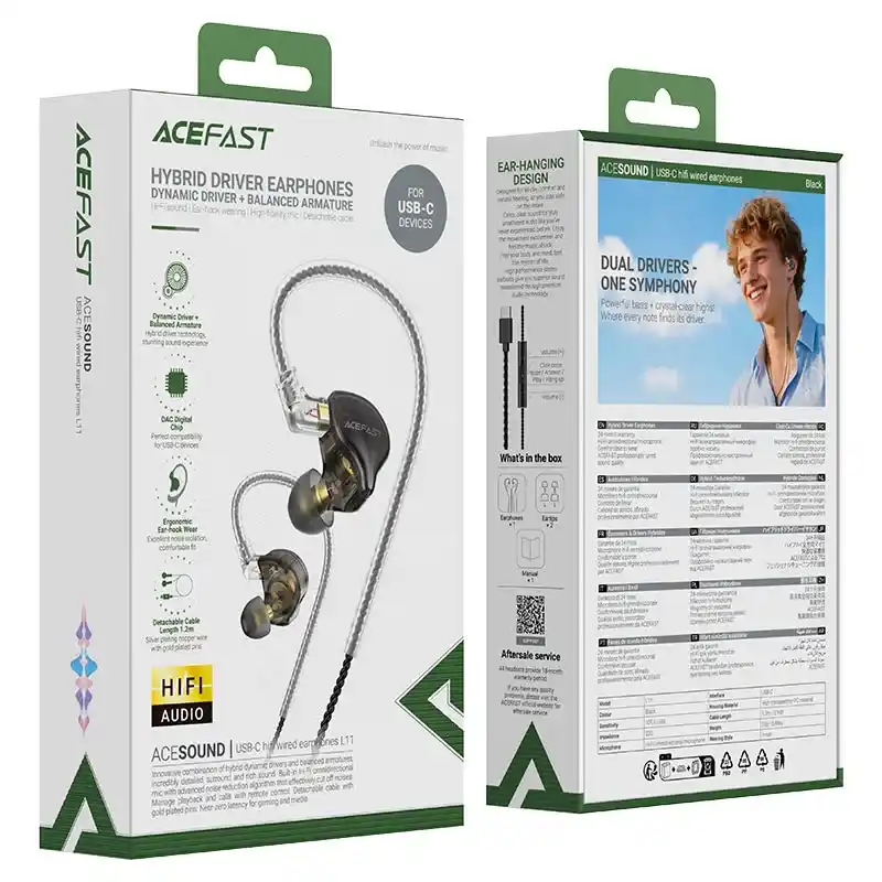 ACEFAST L11 Hybrid Drivers Wired Earphones with Mic