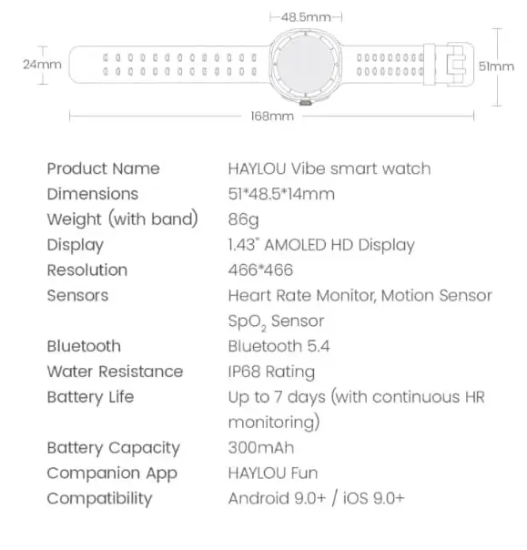 Haylou VIBE AMOLED Calling Smartwatch