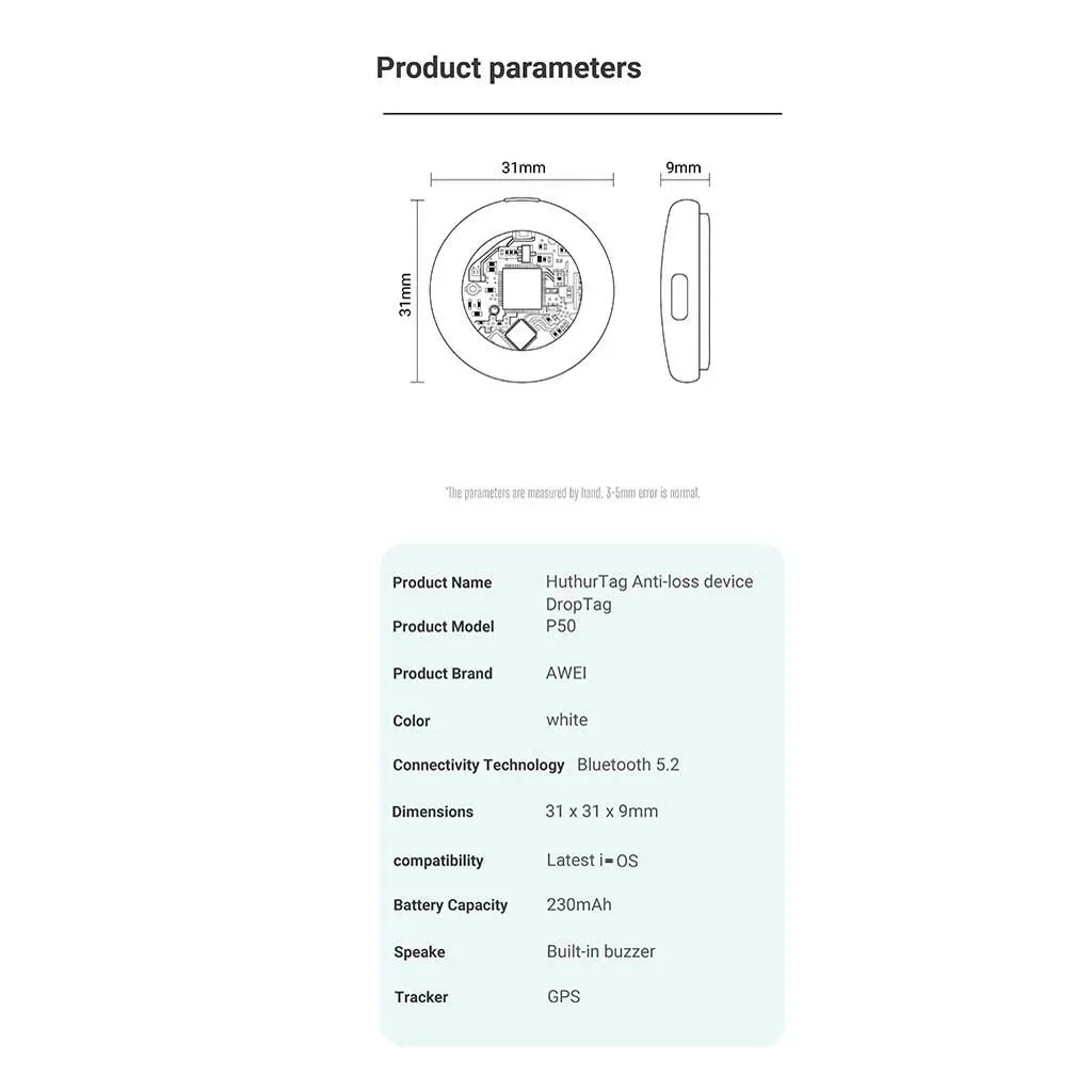 Awei P50 Portable GPS Smart Mini Tracker
