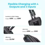 Anker Nano 10000mAh 45W Power Bank with Built-In Retractable USB-C Cable