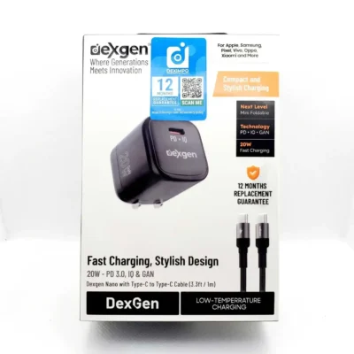 Dexgen Nano 20W Combo Type C PD, IQ, GaN Charger