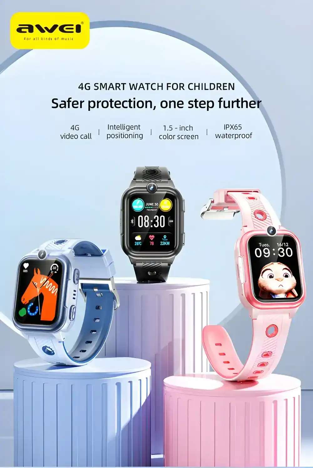 AWEI H30 Kids Watch with Camera & GPS Tracker