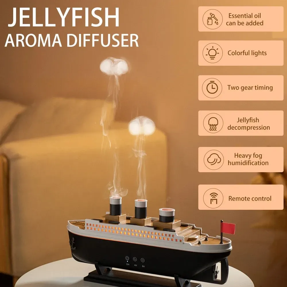 Aroma Diffuser Ship Cool Mist Humidifier with Remote Control