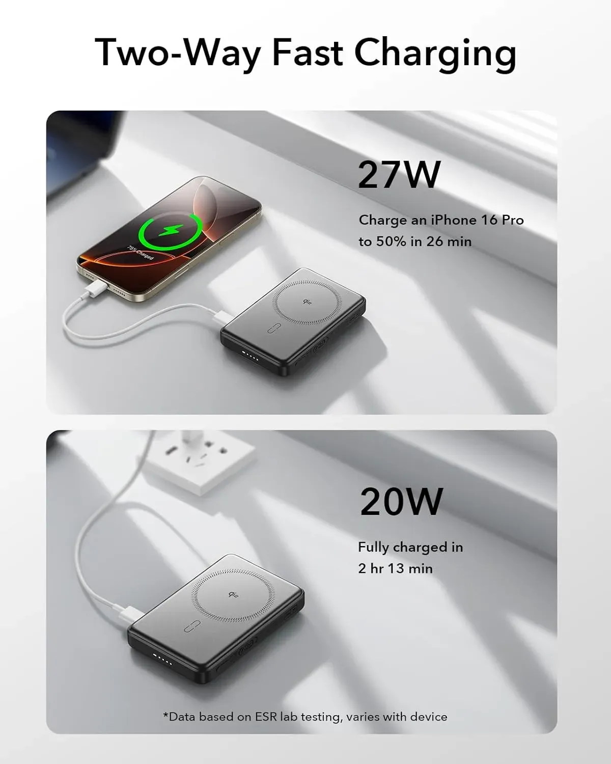 ESR Qi2 15W Magsafe Power Bank 10000mAh
