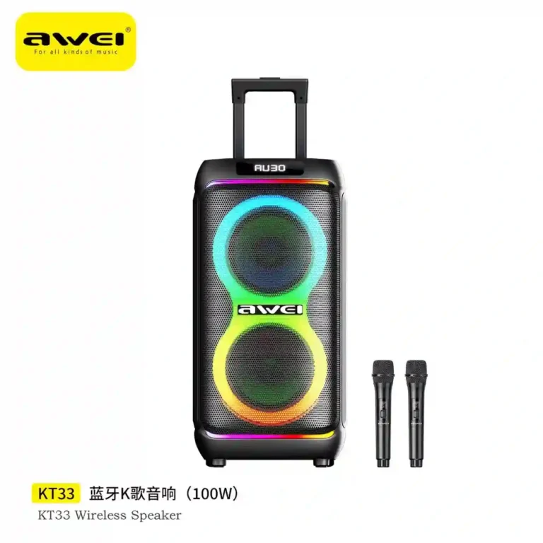 AWEI KT33 Bluetooth Speaker Troly with 2 Microphone
