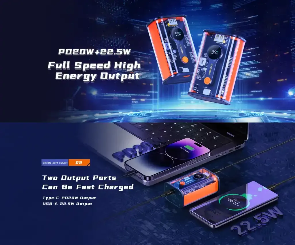 RECCI RPB-P35 Mars Series 10000 mAh 22.5W Power Bank