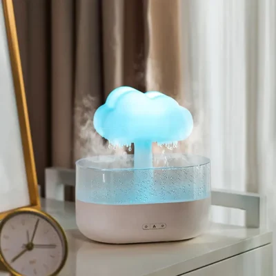 Rain Cloud Night Light Humidifier With Raining Water Drop Sound And 7 Color Led Light 200ml