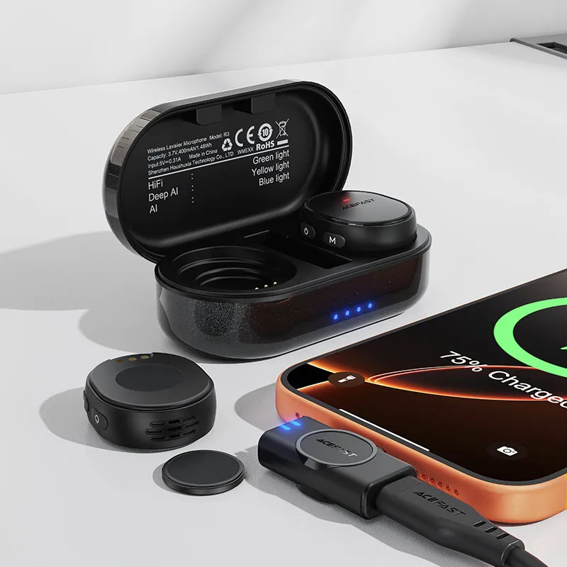 ACEFAST R3 wireless magnetic lavalier microphones