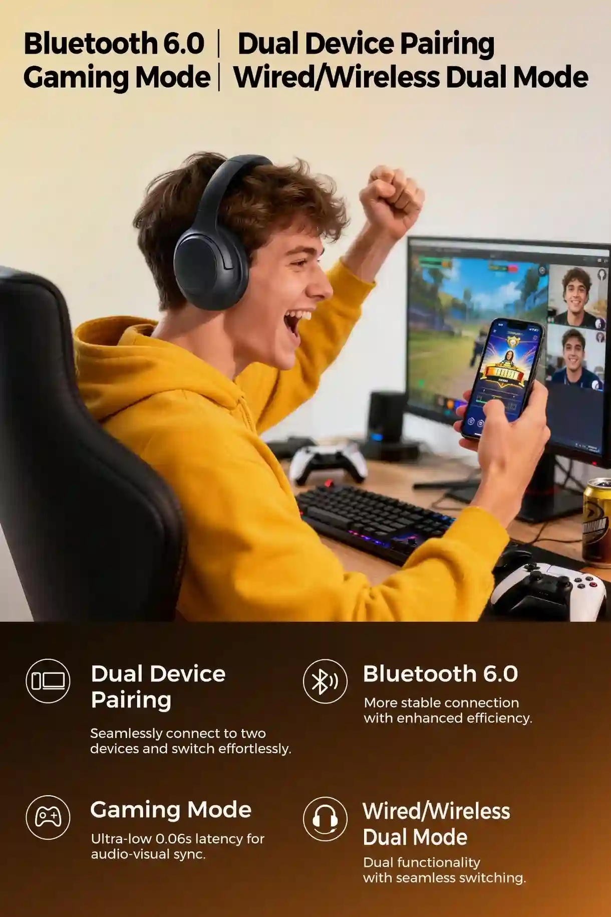 Soundpeats Cove Pro ANC Overhead Headphone