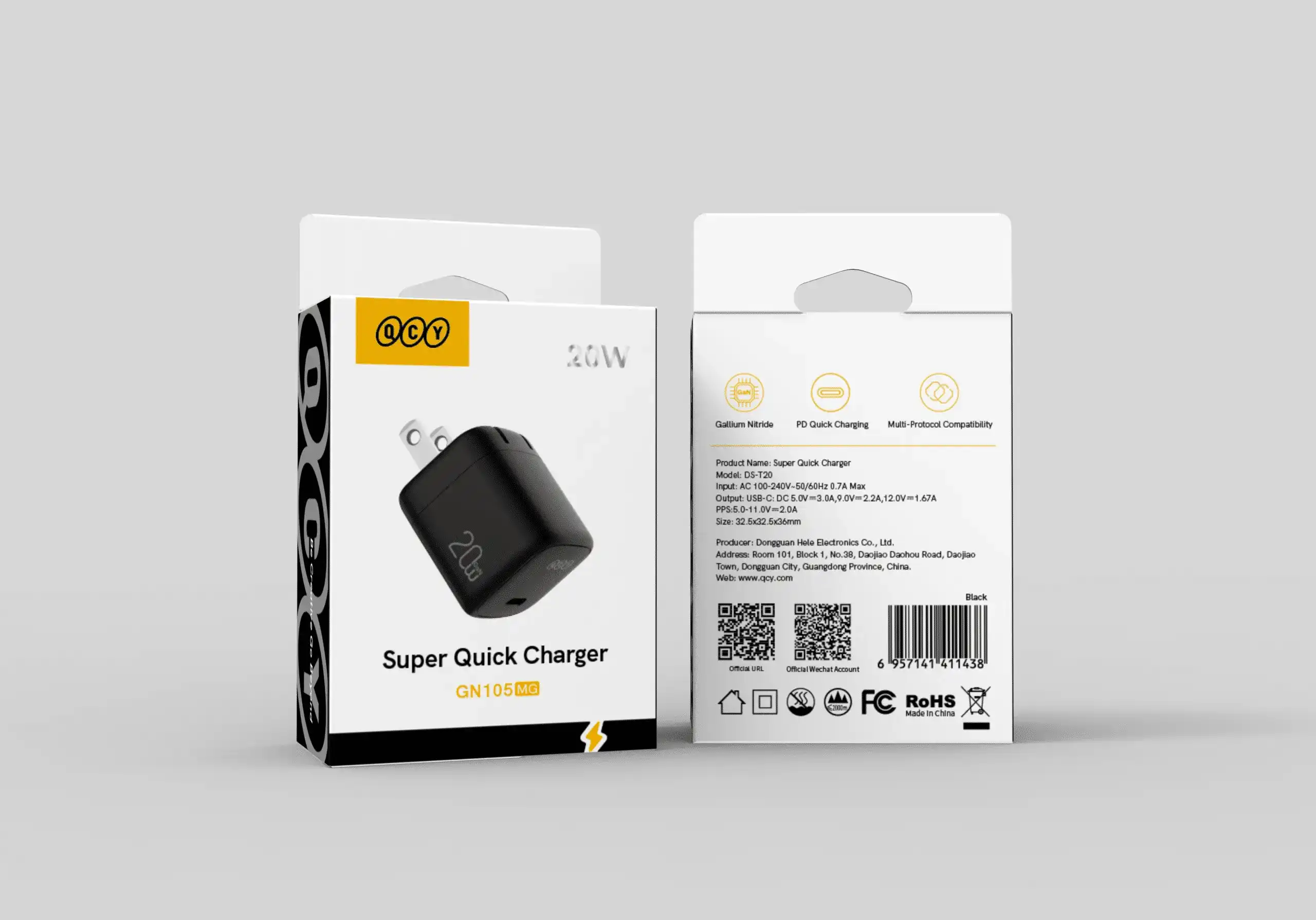 QCY GN105MG 20W Super Quick Charger (GN105MG)